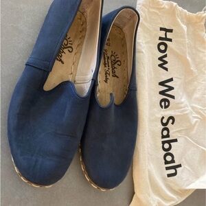 Mens Sabah Navy Soft Suede Loafers